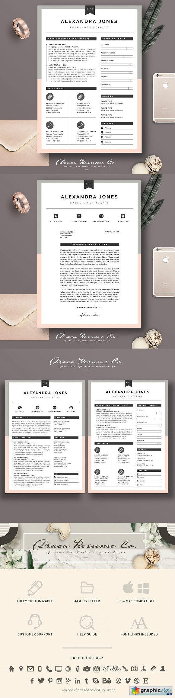 Resume Template 3 page pack AJ