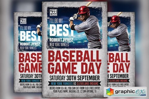 Baseball Game Day Flyer Template