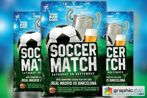 Euro Soccer Match Flyer Template
