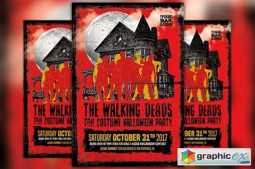 Walking Deads Party Flyer Template