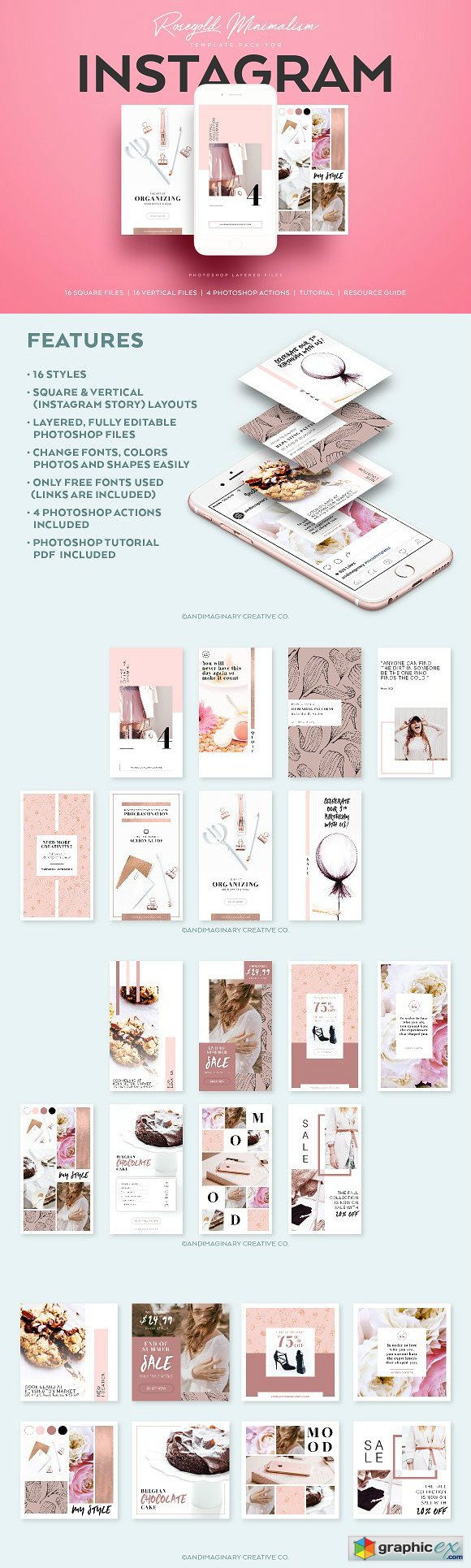 RoseGold Square & Story Templates