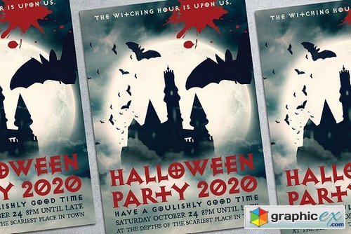 Halloween Party Poster Mockup 1834325