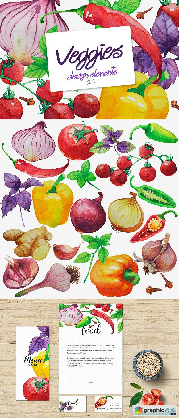Watercolor Vegetables 1861598