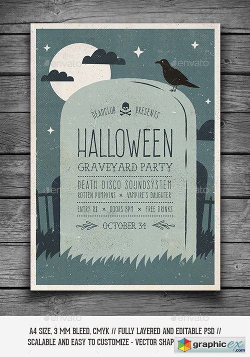 Halloween Graveyard Party Flyer