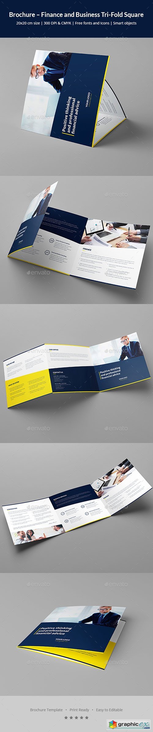 Brochure  Finance and Business Tri-Fold Square
