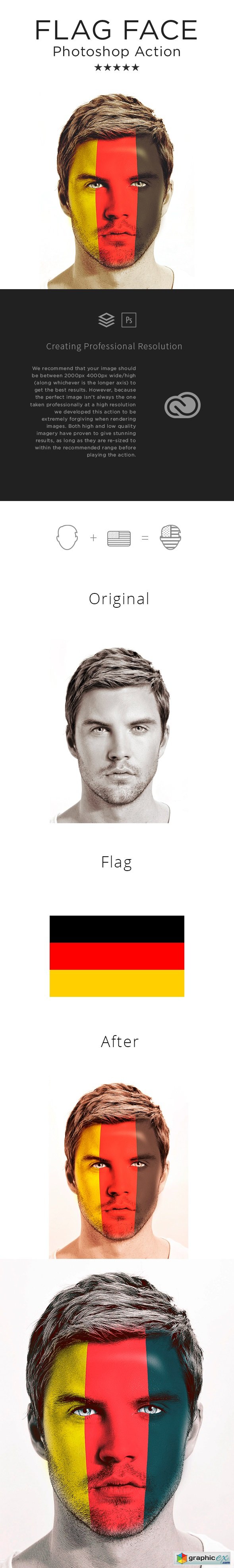 Flag Face Photoshop Action