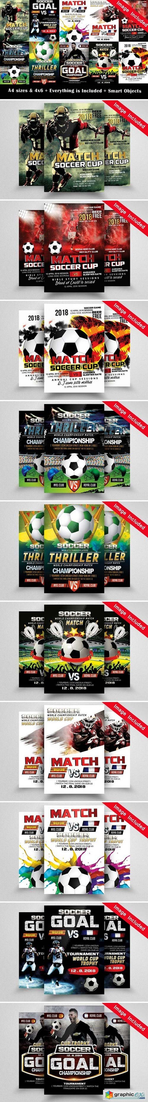 10 Soccer Cup Flyer Bundle