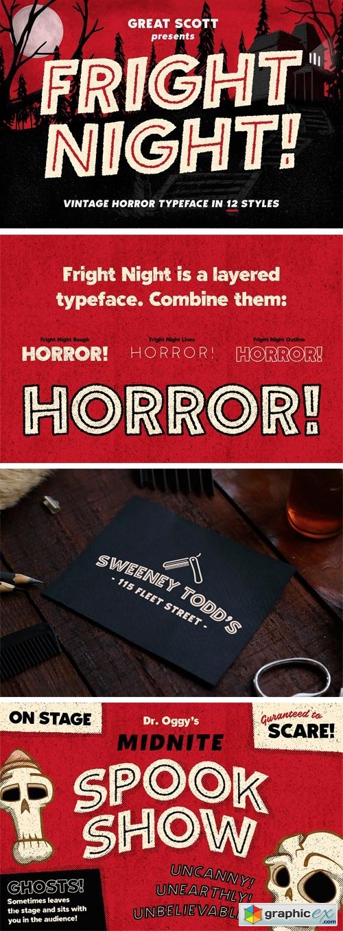 Fright Night! A Vintage Horror Font