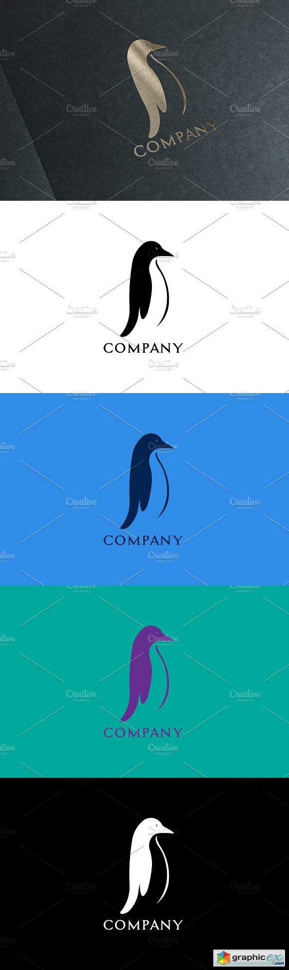 Premium Penguin Logo & Mock-Up