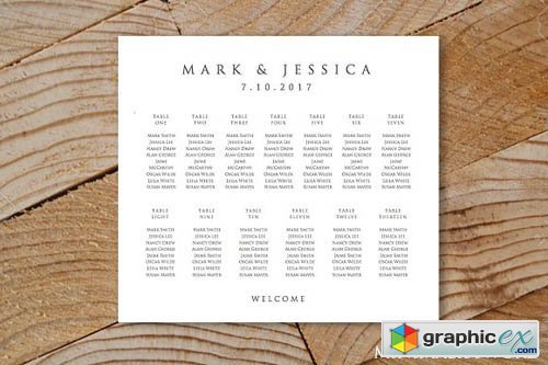 Wedding Seating Chart 13 Tables