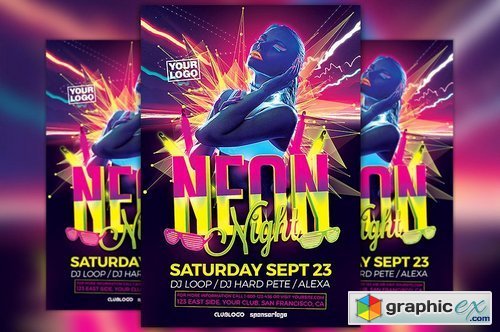 Neon Night Flyer Template