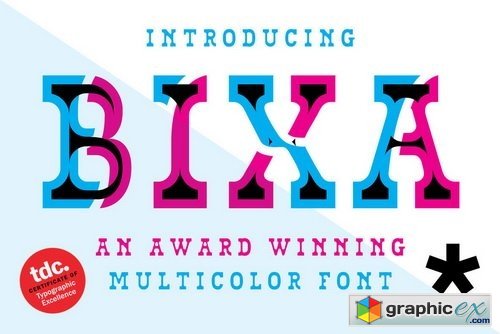 BIXA Award Winnig Multicolor Font Family