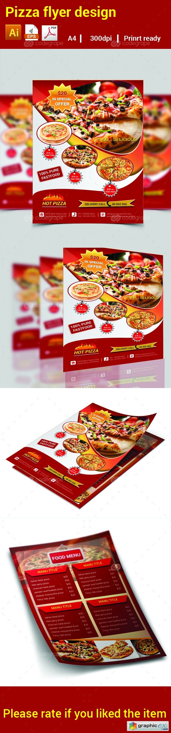 CodeGrappe - Pizza Flyer Design 6288