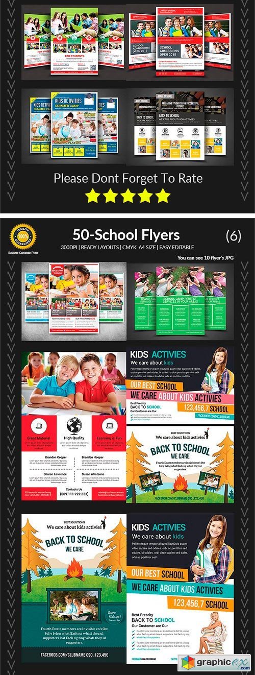 50 School Flyers Bundle