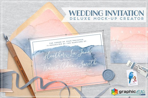 Wedding Invite mockup bundle scene