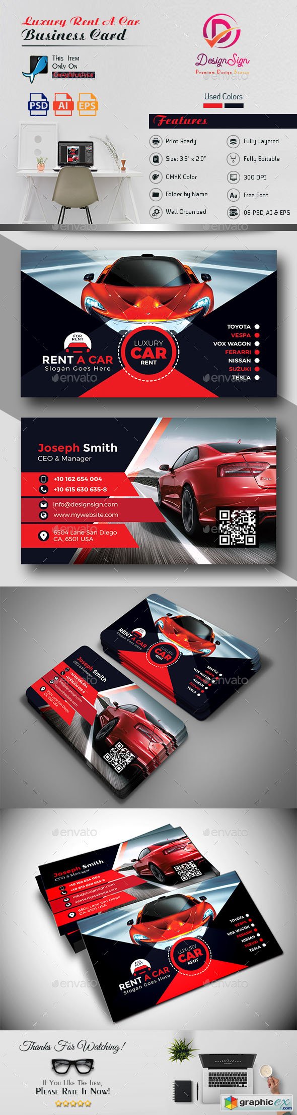 Luxury Rent A Car Business Card