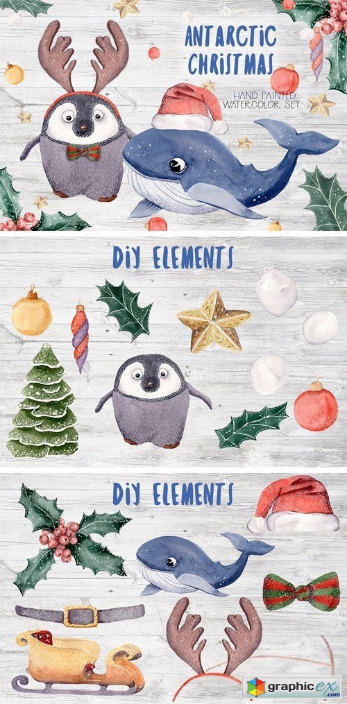 Antarctic Christmas Watercolor Set