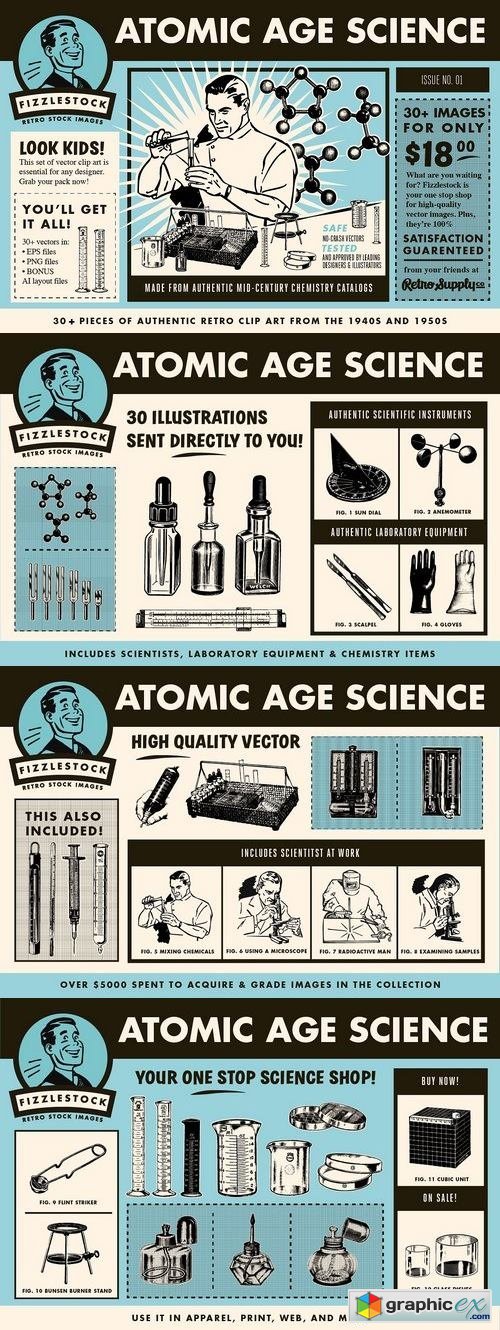 Atomic Age Science Part I | Clip Art