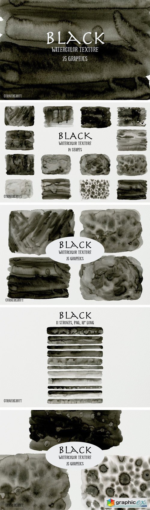 Watercolor Texture Black