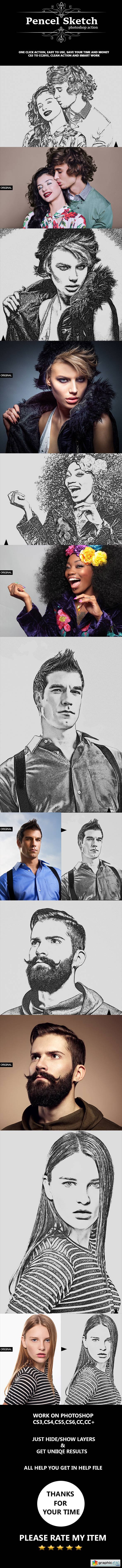 Pencil Sketch Photoshop Action 20792519