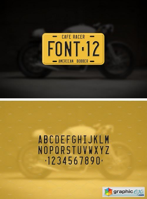 3D Cafe Racer Font License Plate