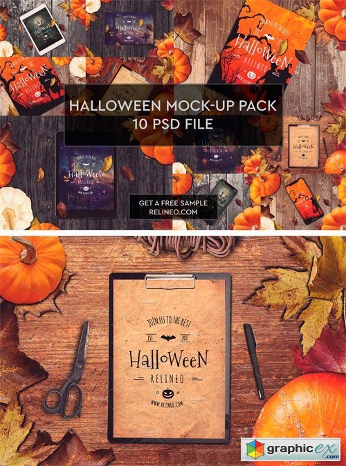 Halloween Mock-ups 10 PSD Pack