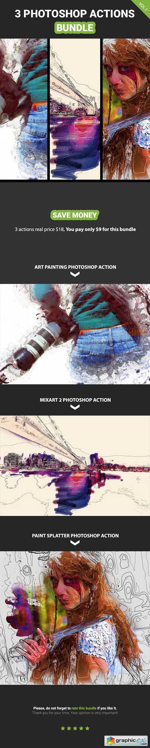 3 Photoshop Action Bundle - Vol.7
