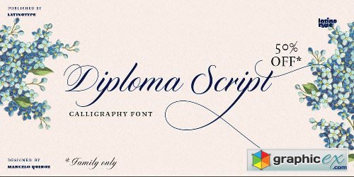 Diploma Script Font Family - 3 Fonts