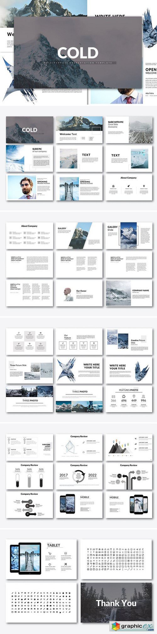Cold Minimal Powerpoint Template