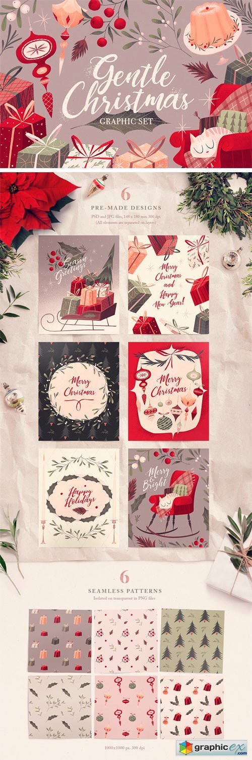 Gentle Christmas Graphic Set