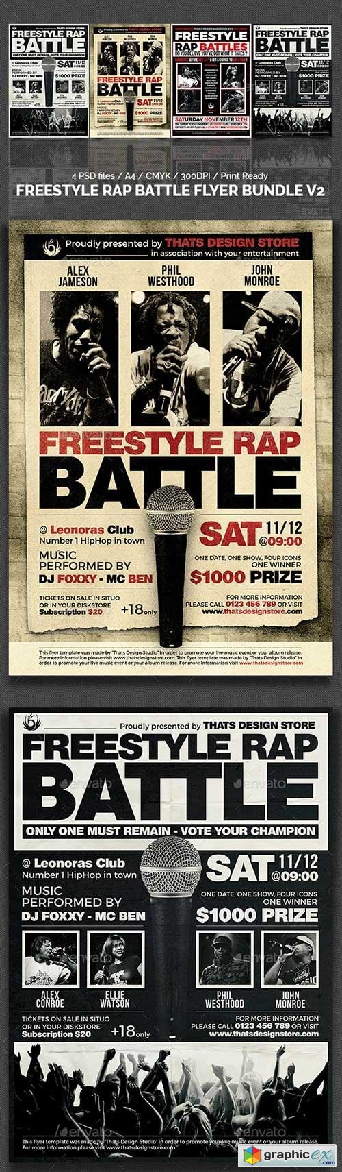 Freestyle Rap Battle Flyer Bundle V2