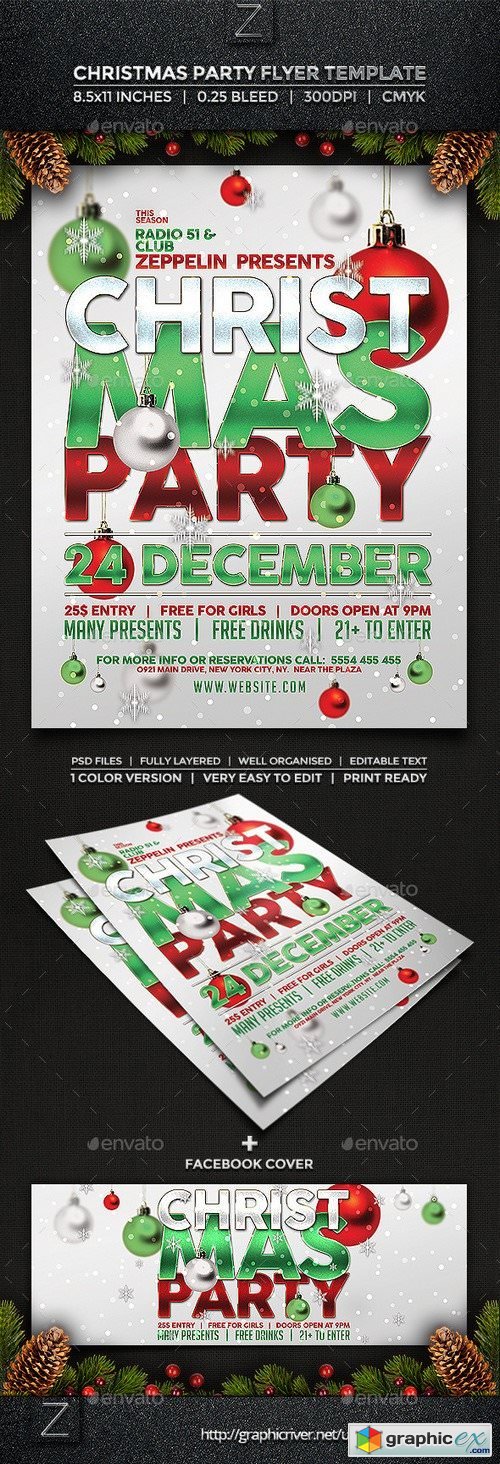 Christmas Party Flyer Template 9665231