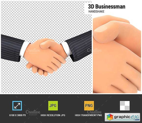 3D Close Up of Business Handshake