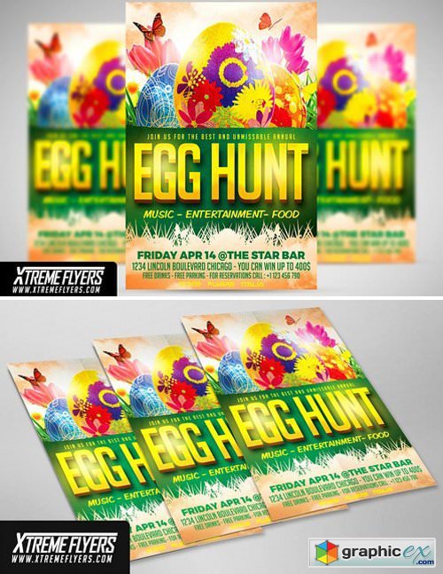 Easter Egg Hunt Flyer Template 1815346