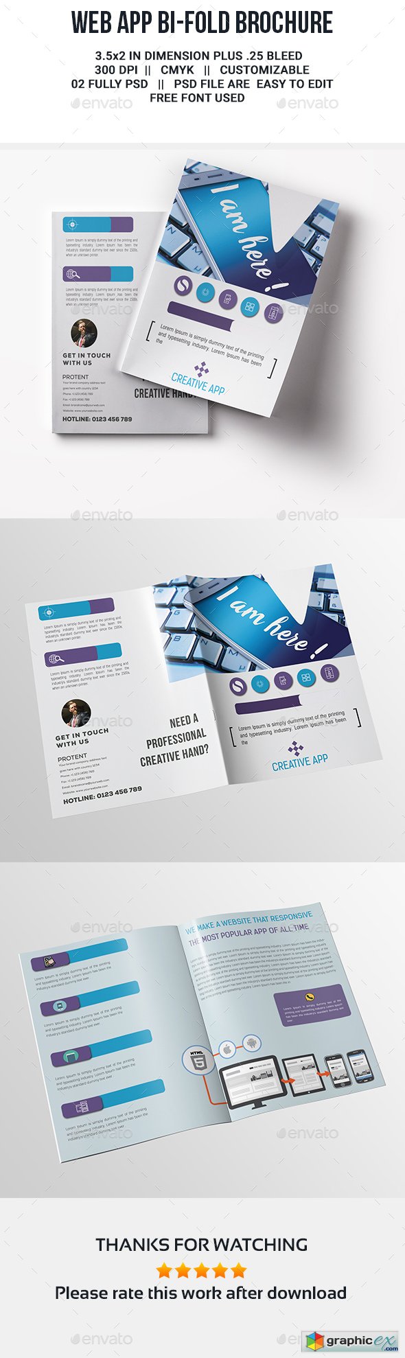 Web app Bi-fold Brochure template