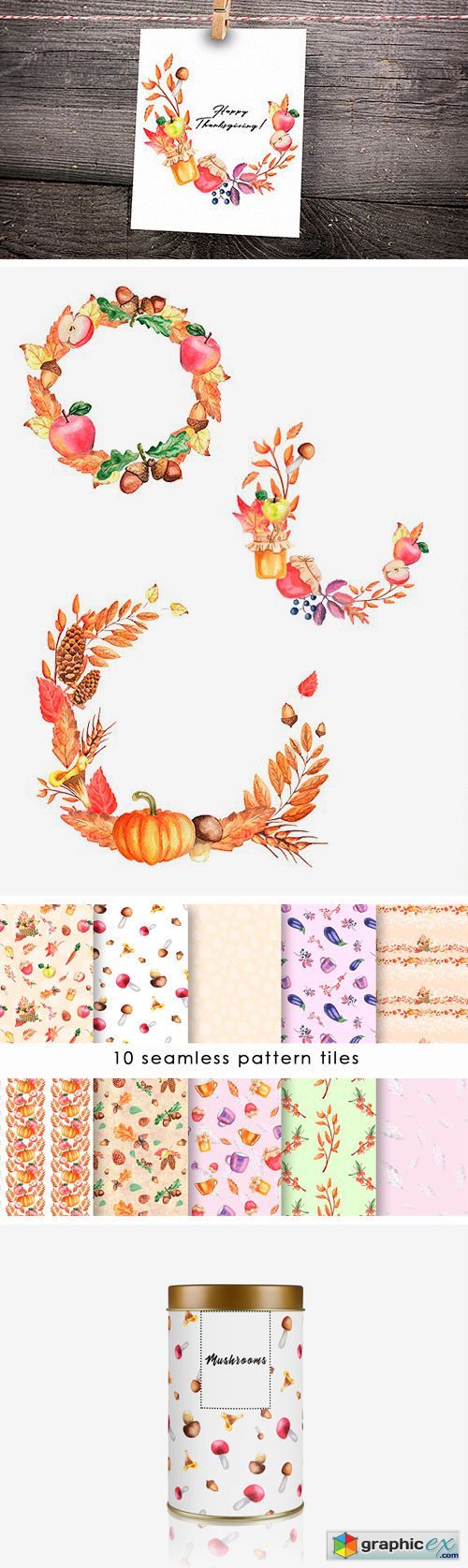 Autumn Collection Watercolor Clipart