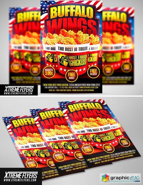 Wings Fast Food Flyer Template