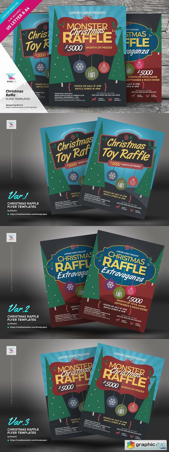 Christmas Raffle Flyer Templates