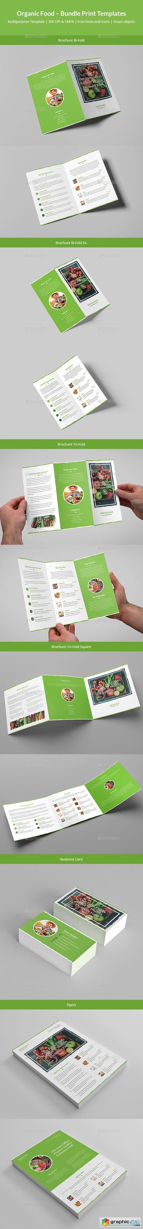 Organic Food  Bundle Print Templates