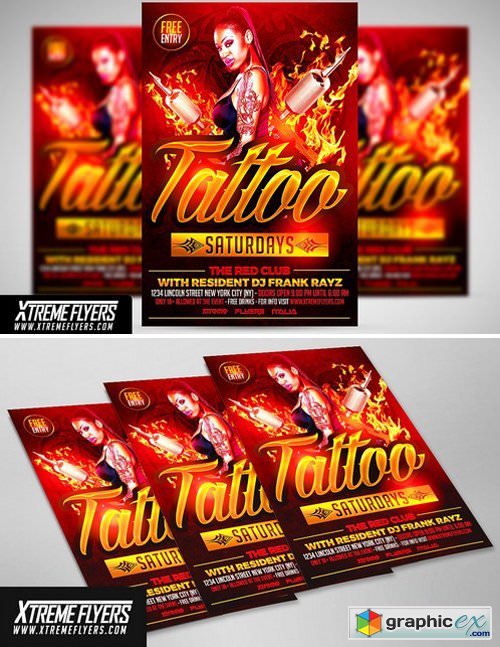 Tattoo Party Flyer Template