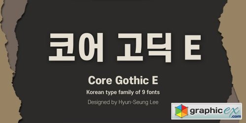 Core Gothic E Font Family - 9 Fonts