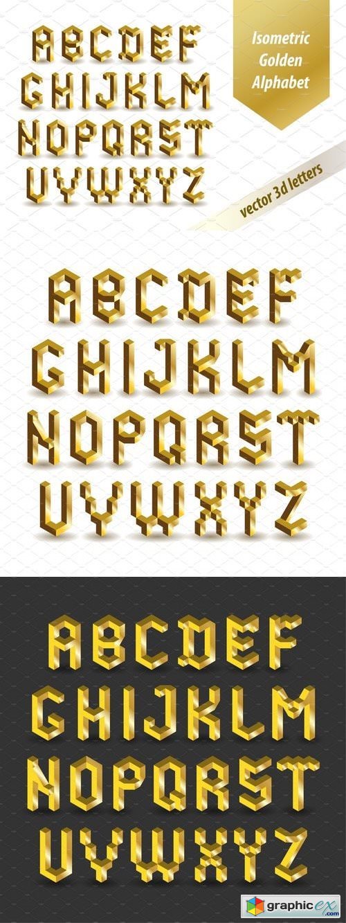 Isometric Golden Font