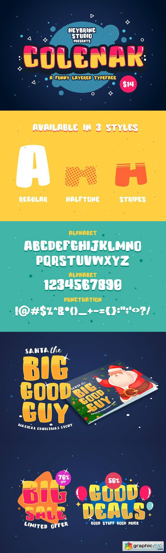 Colenak - Funny Layered Typeface
