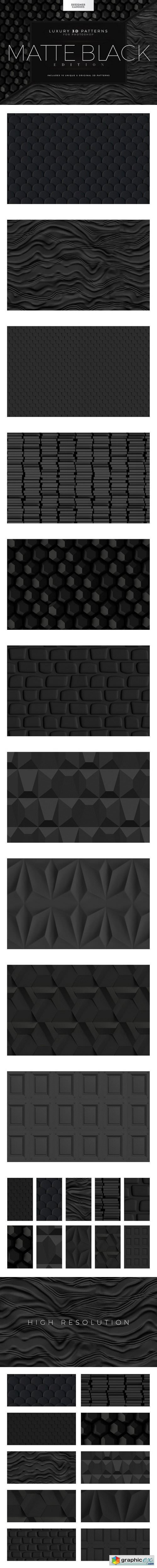 3D Patterns Matte Black Edition