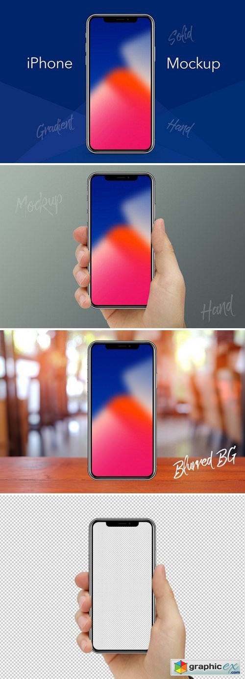 iPhone X Mockup with Hand
