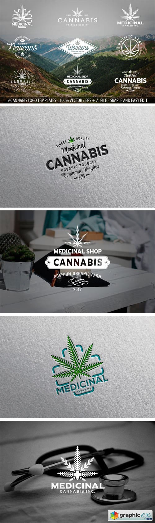 9 Modern Vintage Cannabis Logos II