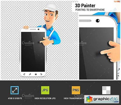 3D Painter Pointing to Smartphone