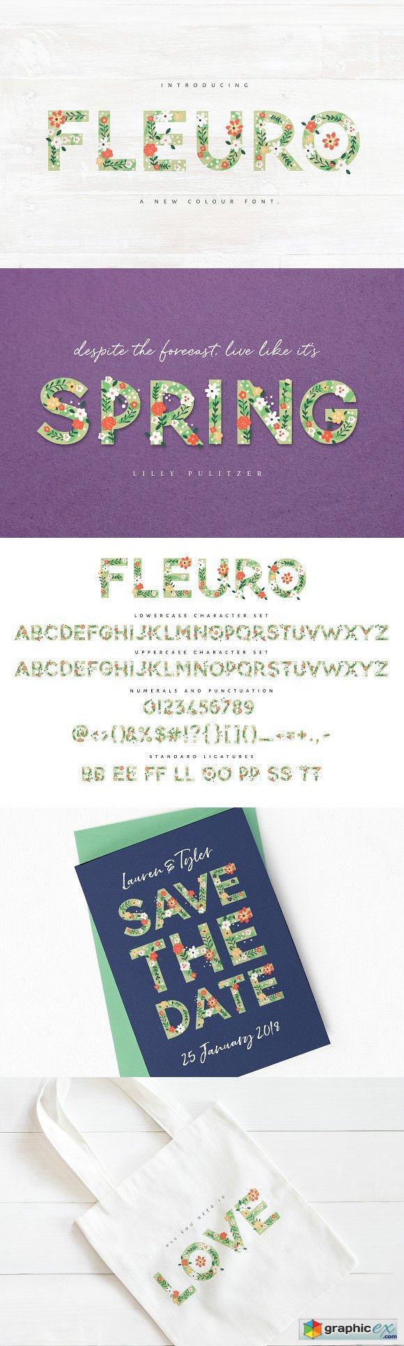NEW! FLEURO Colour Font