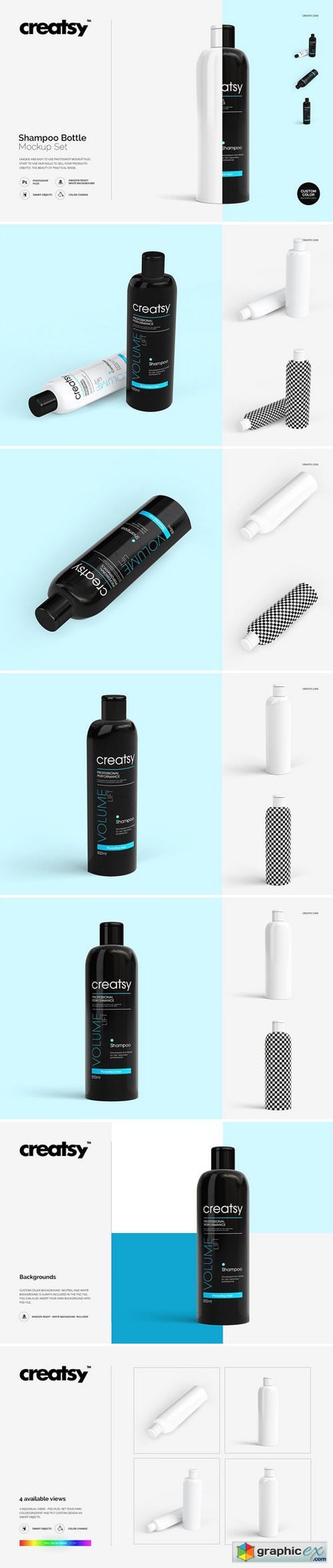 Shampoo Bottle Mockup Set