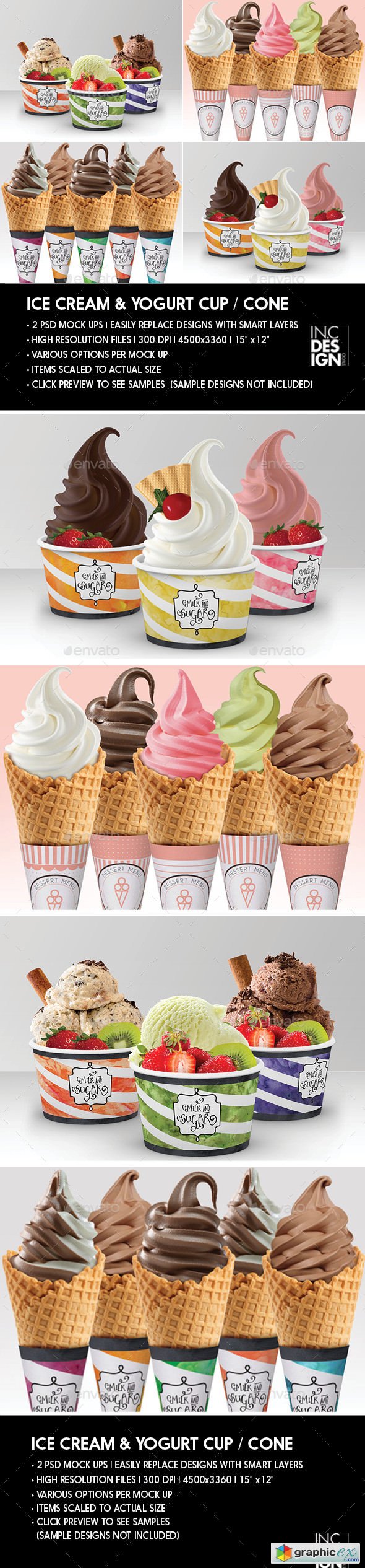 Packaging Mock Up Ice Cream / Yogurt Cup / Cone
